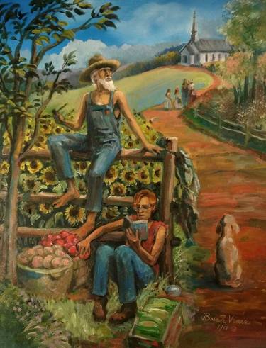 Original Figurative Rural life Paintings by Brian Vines