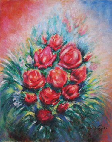 Original Floral Painting by Anna Nagas