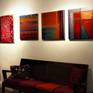 metallic trio in living room