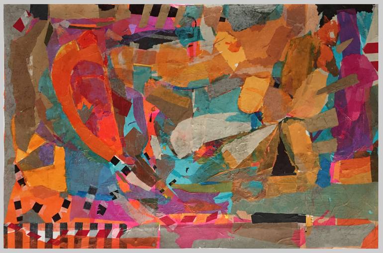 Original Abstract Expressionism Abstract Collage by Michal Shapiro