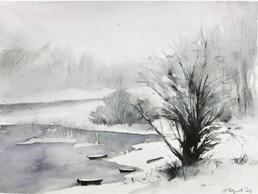 Saatchi Art Artist Ivora Arsenovic; Paintings, “Winter landscape” #art