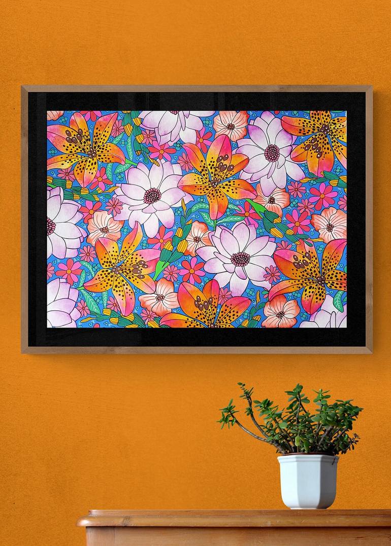 Original Floral Painting by lucrezia solena