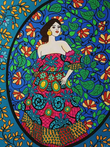 Original Art Deco People Paintings by lucrezia solena