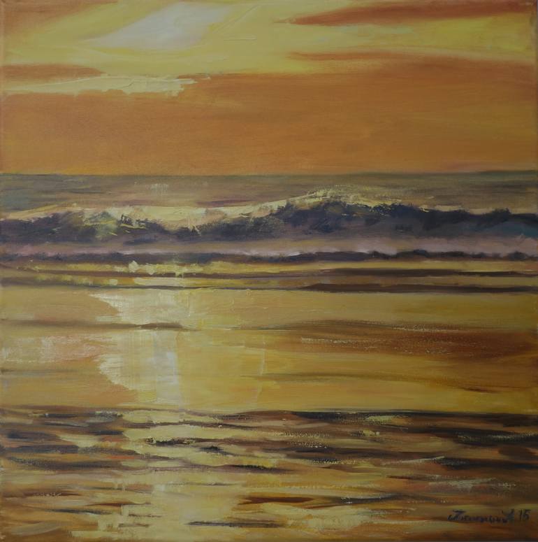 Orange sea Painting by Svetlana Potemkina | Saatchi Art