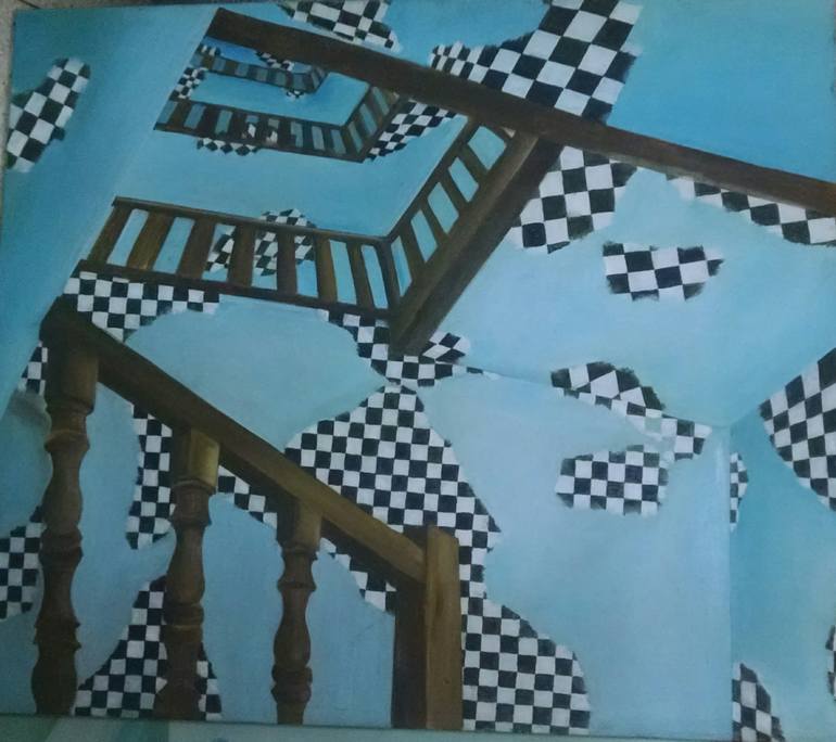 Original Conceptual Geometric Painting by Iqra Saigal