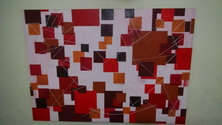 Original Abstract Expressionism Geometric Painting by Iqra Saigal