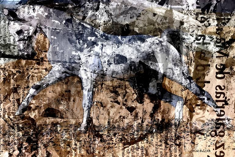 Original Expressionism Horse Mixed Media by ACQUA LUNA