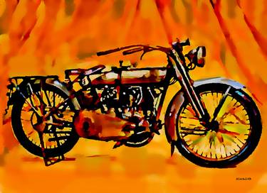 Original Motorbike Paintings by ACQUA LUNA