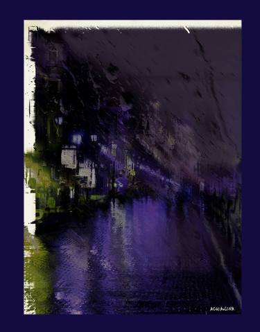 Original Abstract Expressionism Cities Mixed Media by Acqua Luna