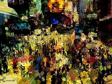 Original Abstract Expressionism Cities Digital by ACQUA LUNA