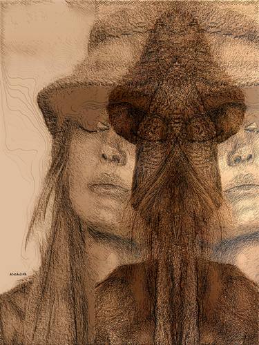 Original Conceptual Women Mixed Media by ACQUA LUNA