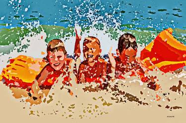 Original Pop Art Beach Paintings by ACQUA LUNA