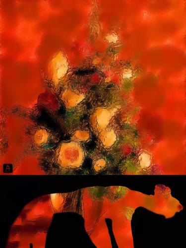 Original Abstract Floral Digital by ACQUA LUNA