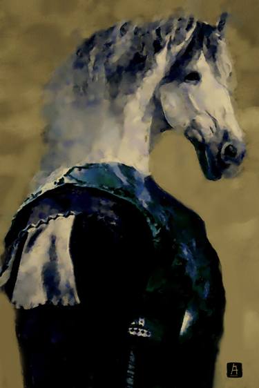Original Surrealism Horse Paintings by ACQUA LUNA