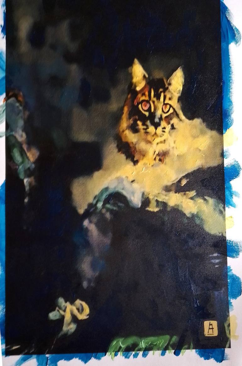 Original Cats Painting by ACQUA LUNA