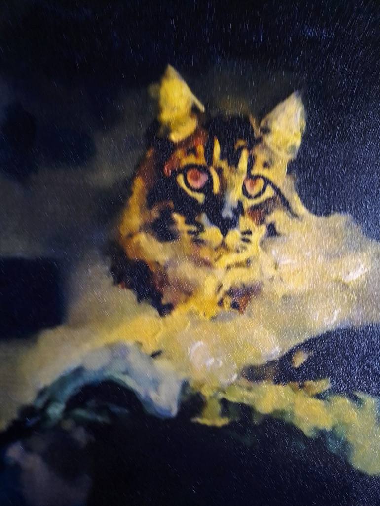 Original Cats Painting by ACQUA LUNA