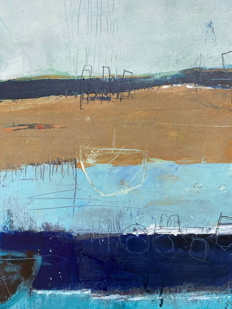 Original Abstract Expressionism Seascape Painting by Monika Meisl Müller