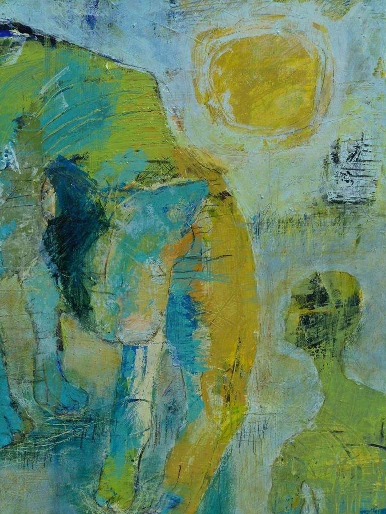 Original Abstract Men Painting by Monika Meisl Müller