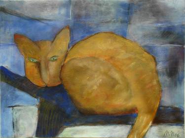 Original Expressionism Cats Paintings by Monika Meisl Müller