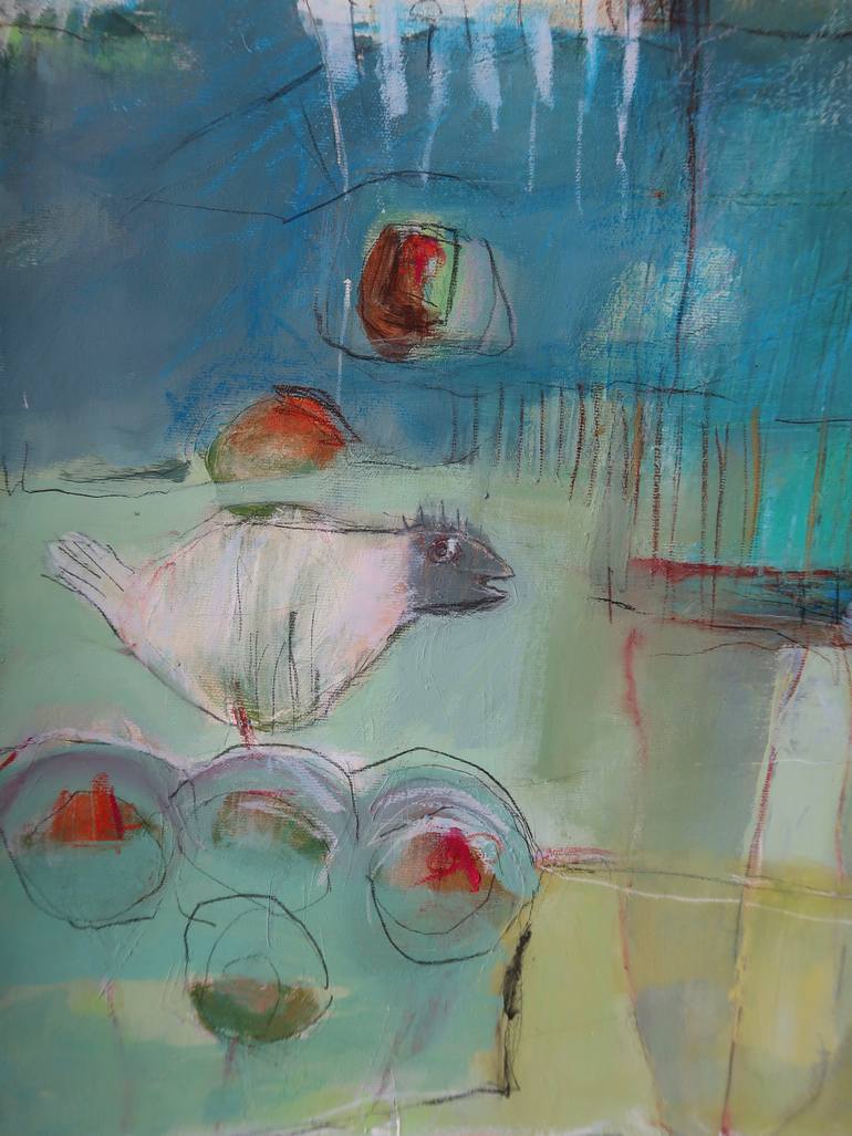 Original Abstract Expressionism Children Painting by Monika Meisl Müller