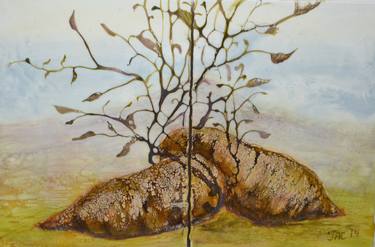 "Sweet Potatoes" Encaustic Wax on Cradled Birch Panels, 12"x18" Diptych, 2015, thumb
