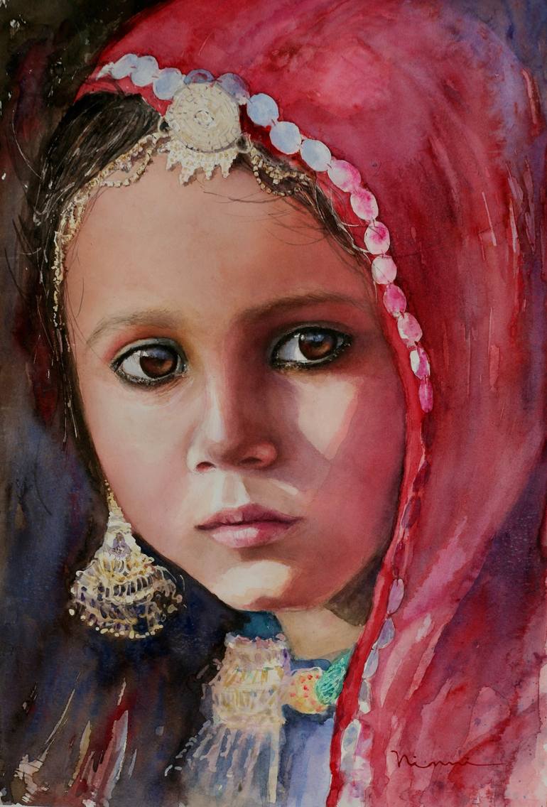 Original Realism Children Painting by Nina Kirova