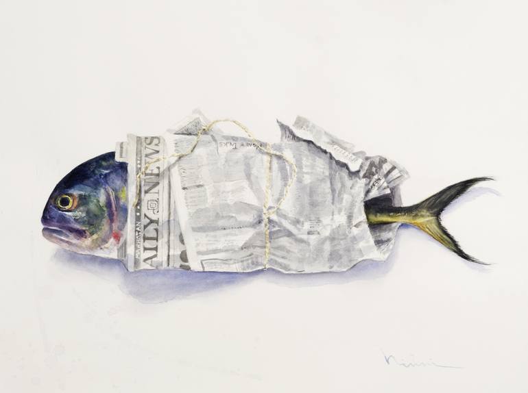 Fish stories Painting by Nina Kirova | Saatchi Art