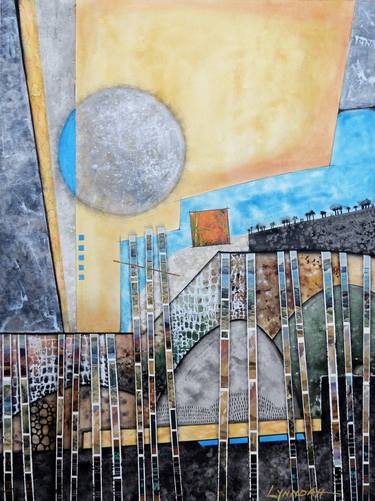 Original Abstract Landscape Mixed Media by Linda Klein