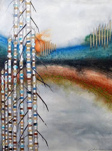 Print of Abstract Landscape Mixed Media by Linda Klein
