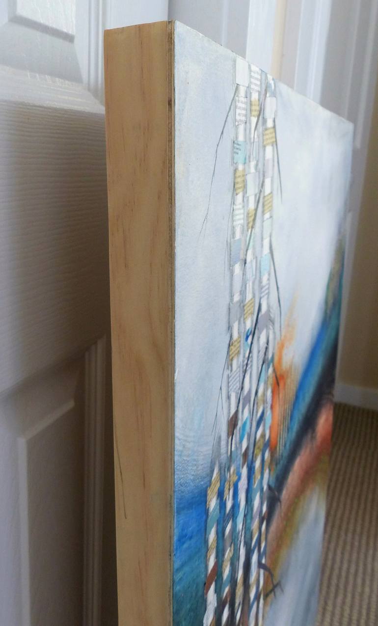 Original Abstract Landscape Mixed Media by Linda Klein