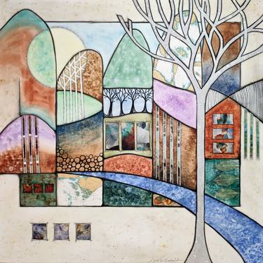Print of Conceptual Landscape Mixed Media by Linda Klein