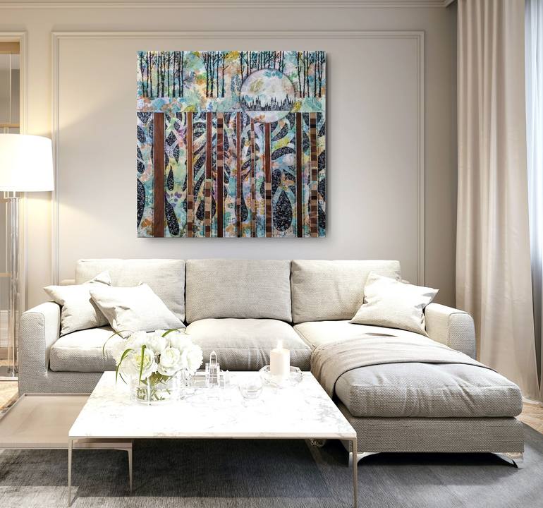 Original Conceptual Landscape Mixed Media by Linda Klein