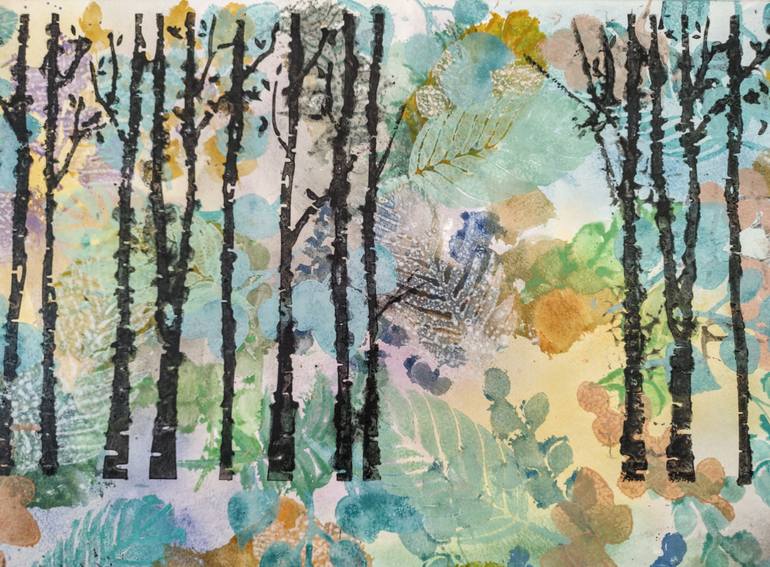 Original Conceptual Landscape Mixed Media by Linda Klein
