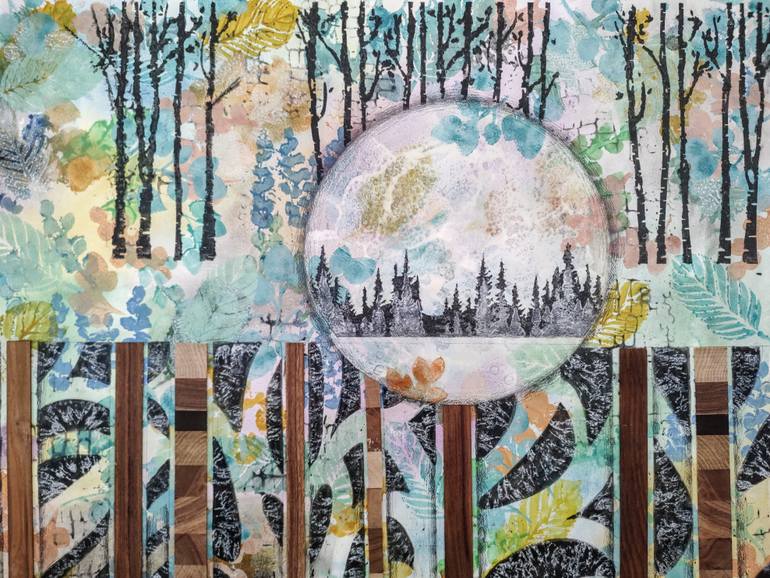 Original Conceptual Landscape Mixed Media by Linda Klein