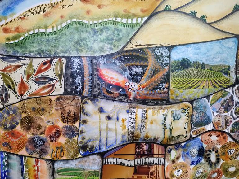 Original Abstract Landscape Mixed Media by Linda Klein