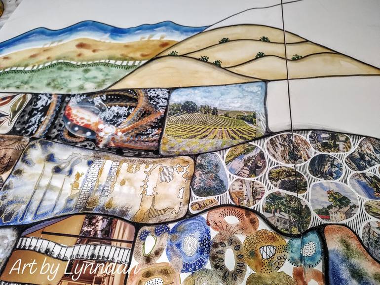 Original Abstract Landscape Mixed Media by Linda Klein