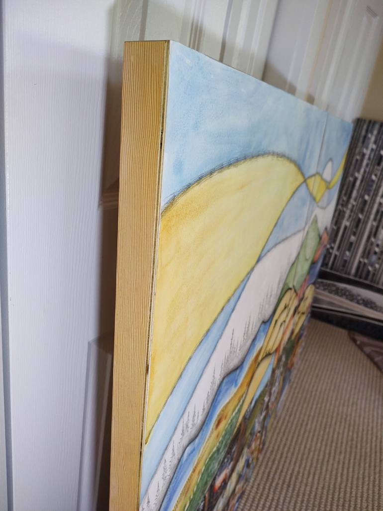 Original Abstract Landscape Mixed Media by Linda Klein