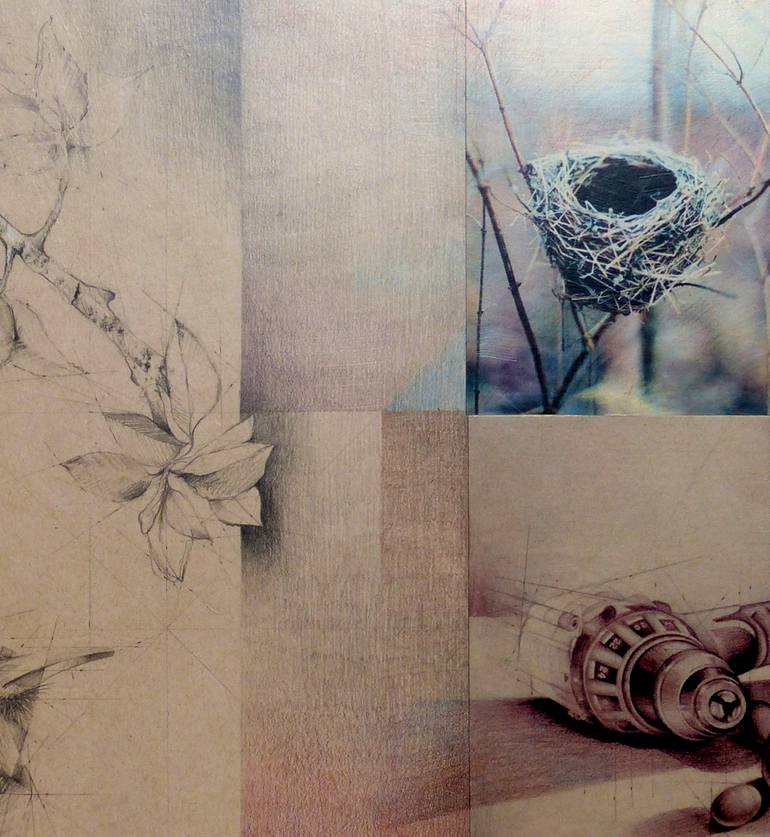 Original Figurative Nature Collage by Linda Klein