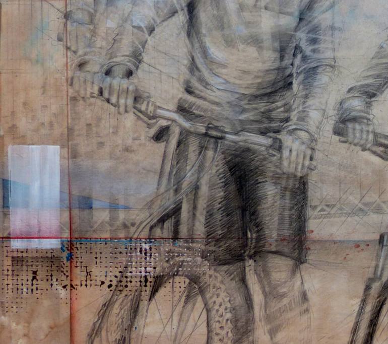 Original Bicycle Collage by Linda Klein
