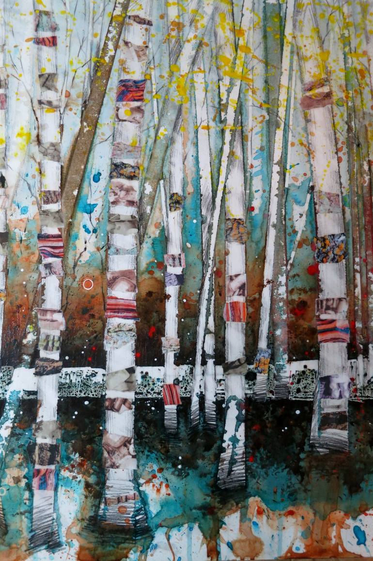 Original Abstract Landscape Collage by Linda Klein