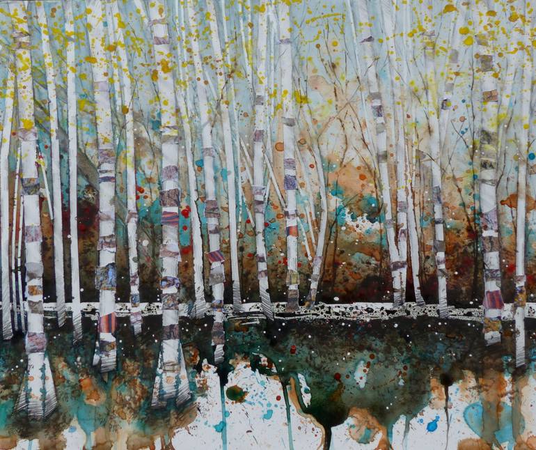 Original Abstract Landscape Collage by Linda Klein