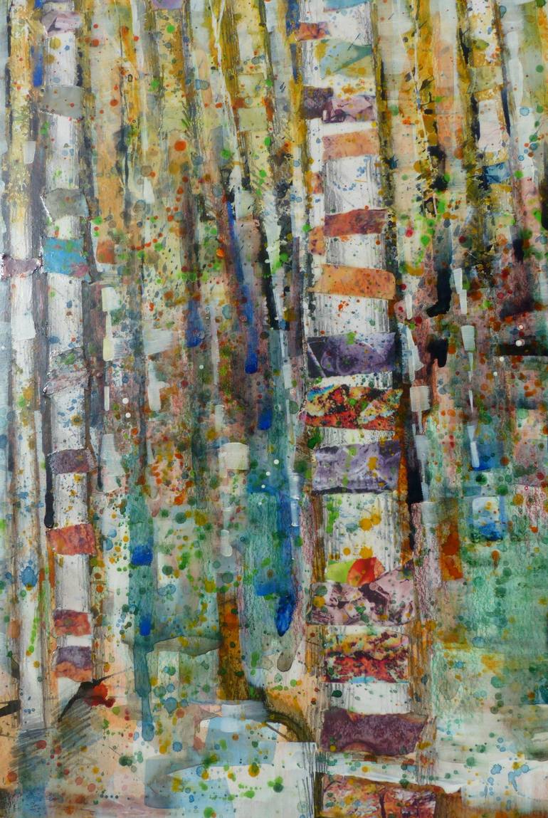 Original Abstract Tree Collage by Linda Klein