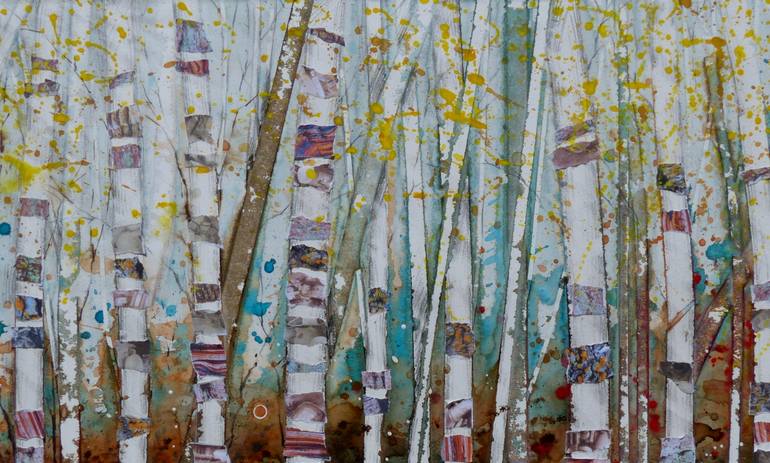 Original Abstract Tree Collage by Linda Klein