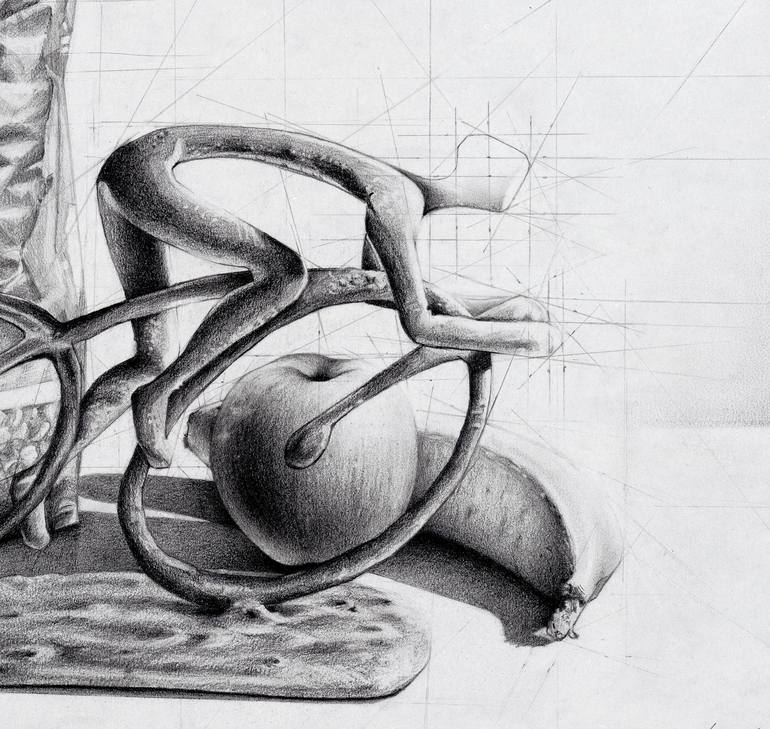 Original Still Life Drawing by Linda Klein