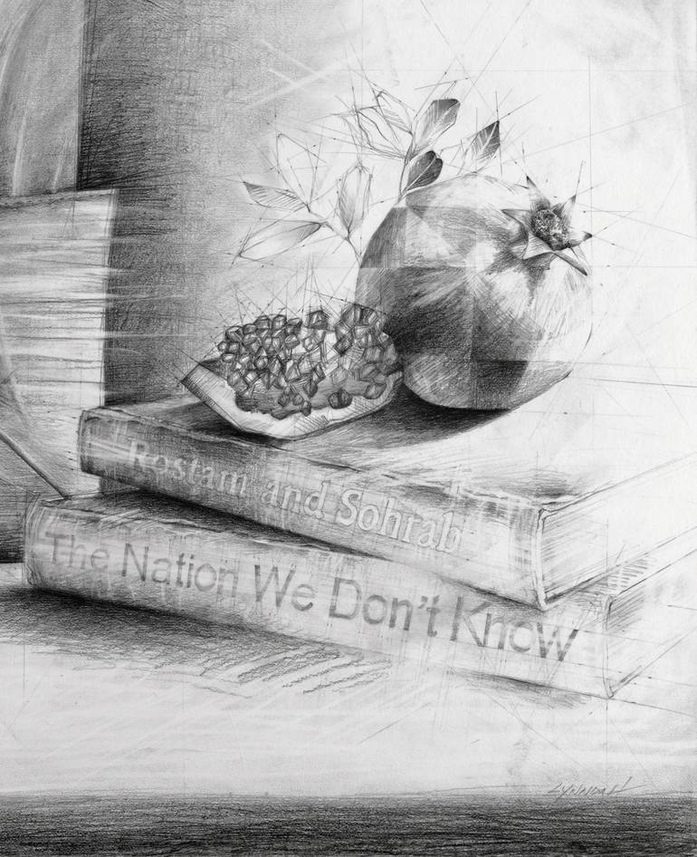 Original Documentary Still Life Drawing by Linda Klein