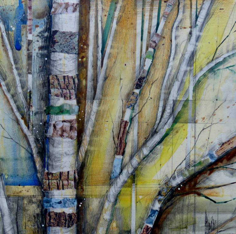Original Abstract Nature Collage by Linda Klein