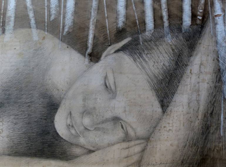 Original Figurative People Collage by Linda Klein