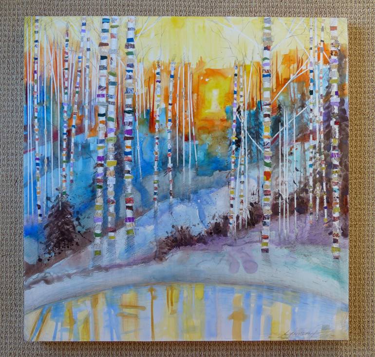 Original Abstract Nature Collage by Linda Klein