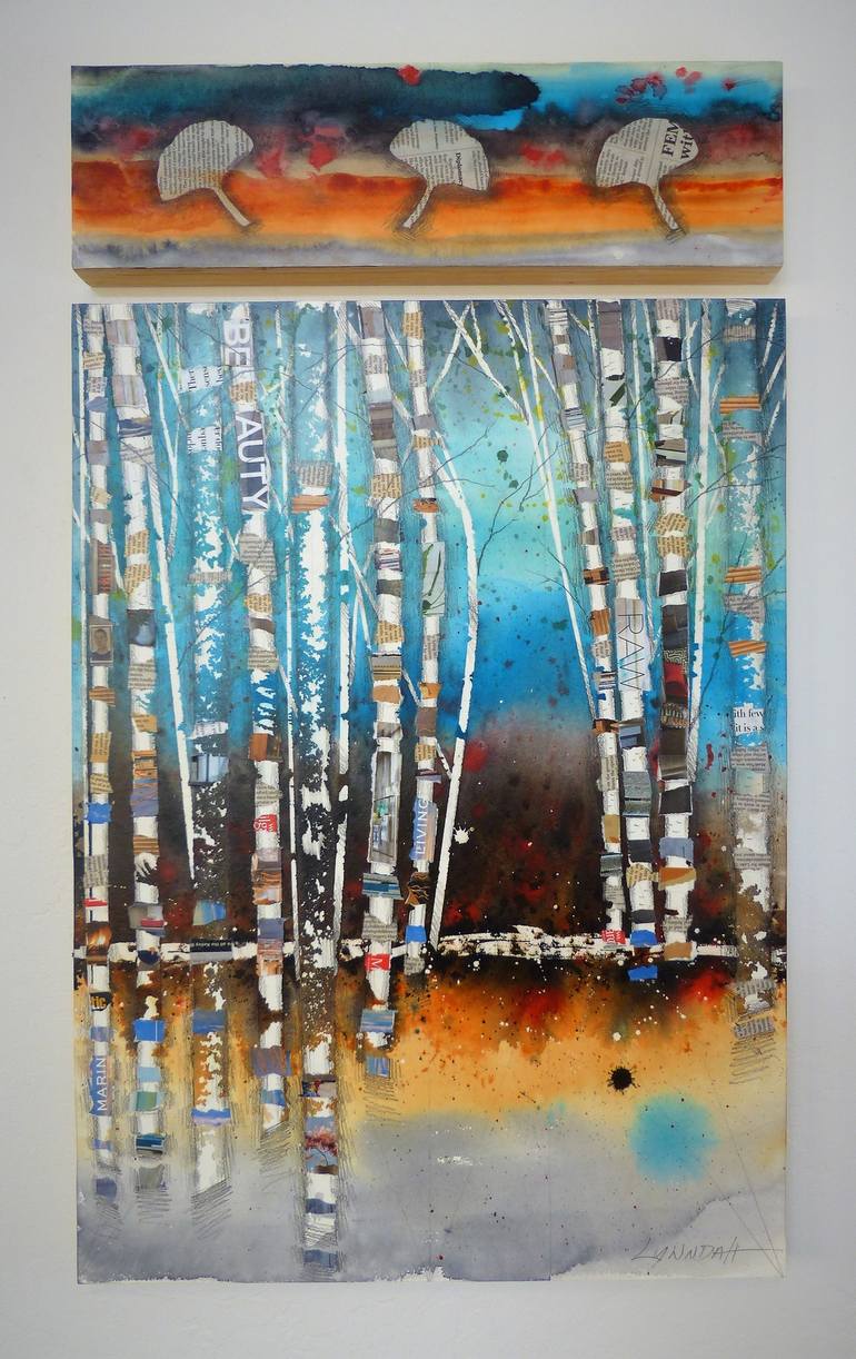 Original Abstract Landscape Collage by Linda Klein