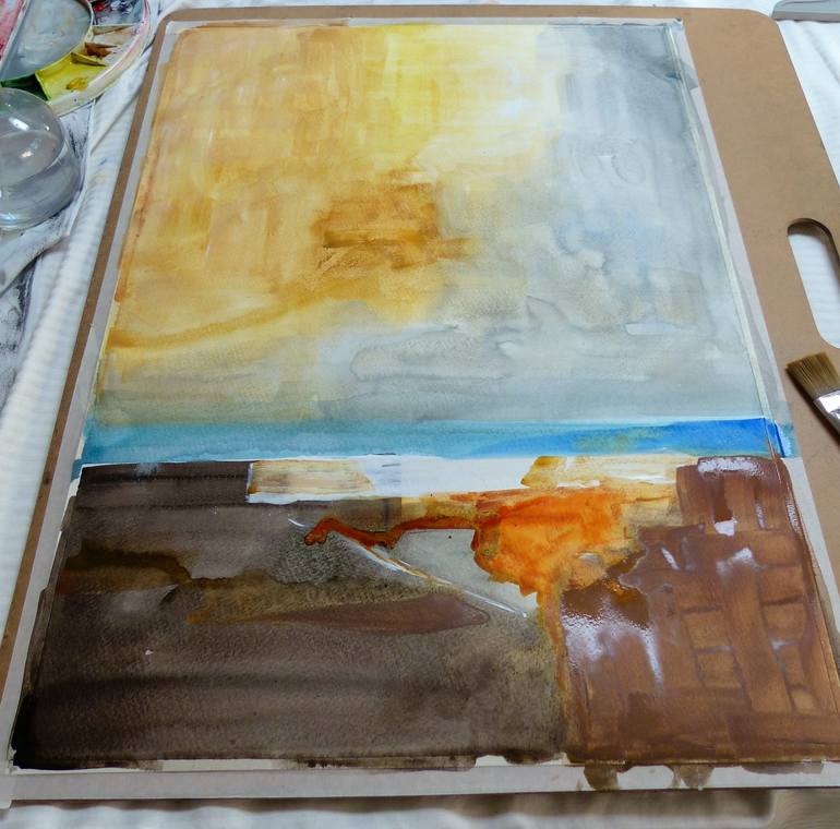 Original Modernism Abstract Collage by Linda Klein